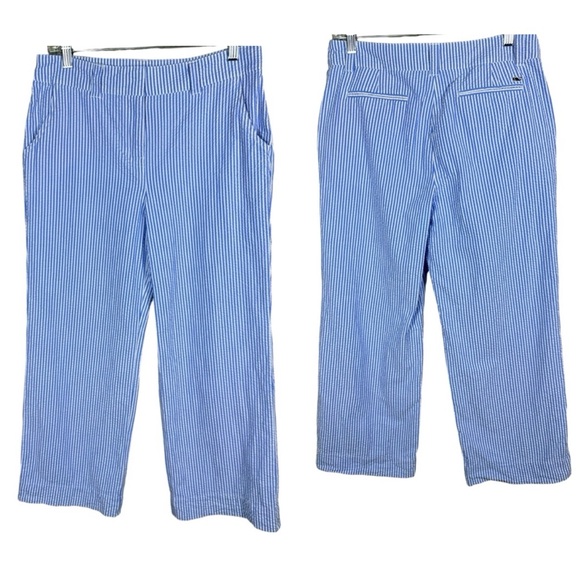 Vineyard Vines Women's Pants Sz 6 Blue White Striped 100% Cotton Cropped Summer - Picture 1 of 4